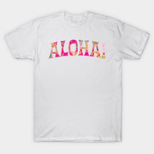 Aloha Typography, Hot Pink T-Shirt